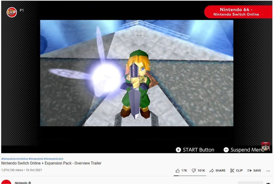 Aléatoire: la bande-annonce du «pack d’extension» de Switch Online de Nintendo est maintenant sa vidéo YouTube la plus détestée de tous les temps