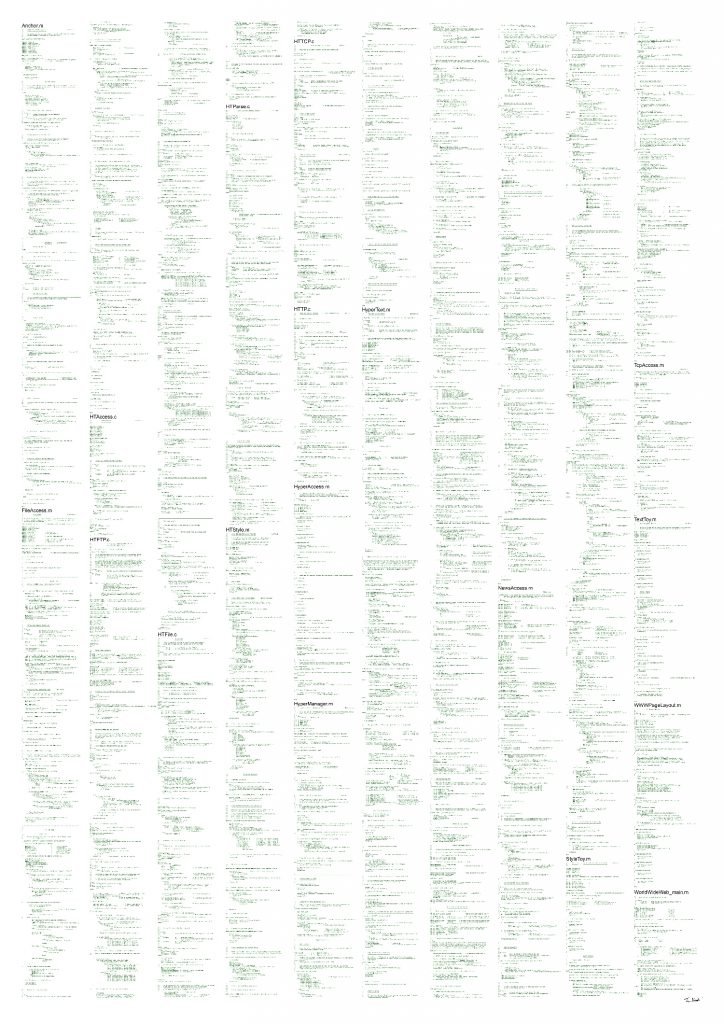 L'affiche dédicacée par Sir Tim Berners-Lee, mise aux enchères dans le cadre de la vente NFT. Avec l'aimable autorisation de Sotheby's.
