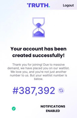 Truth Social a une énorme liste d'attente.