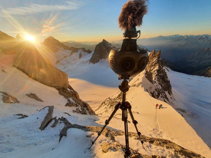 Alex Honnold and Nicolas Hojak on the Kuffner Arete at sunrise