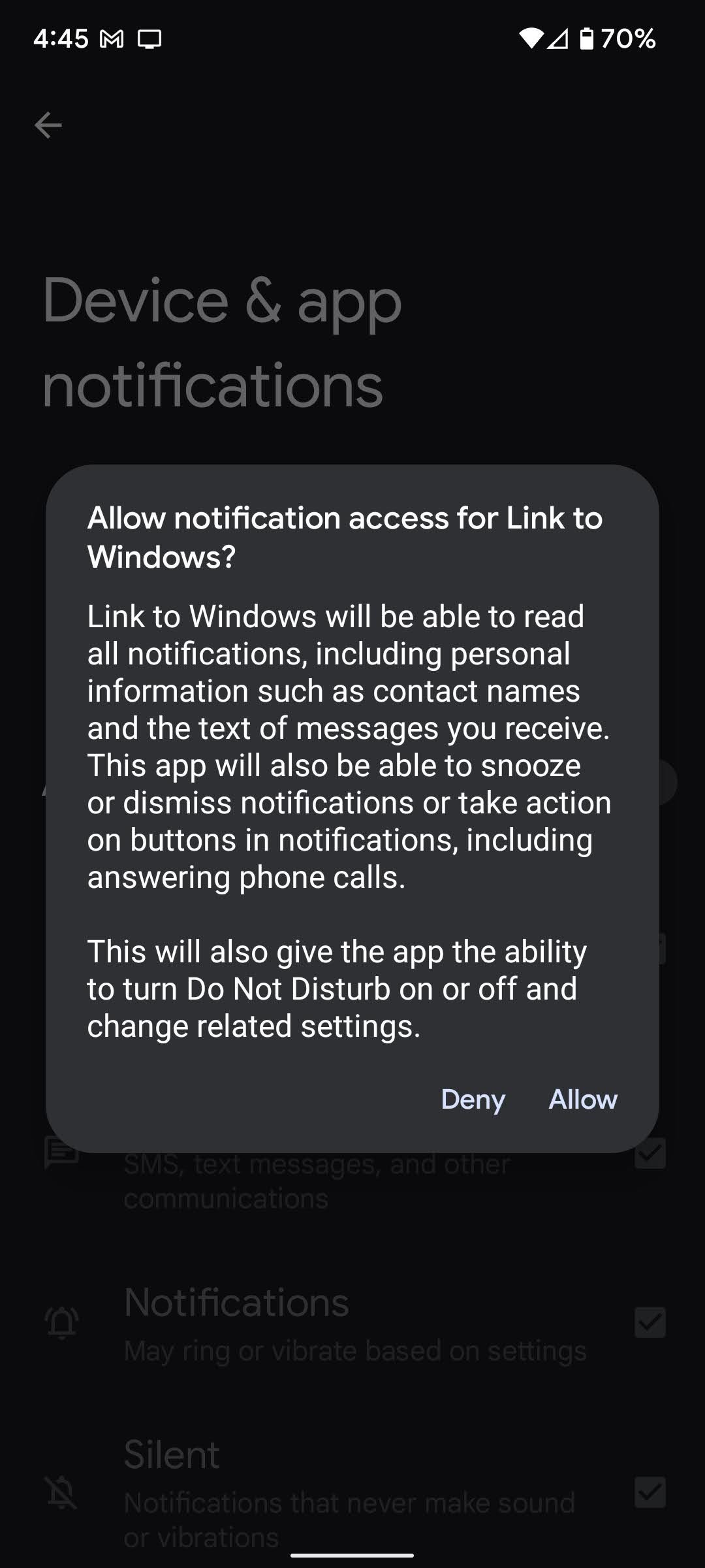 Vous serez informé de toutes les autorisations que vous autorisez.