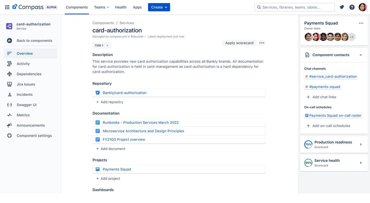 Atlassian lance Compass pour aider les développeurs à suivre les outils logiciels 2 compas-composant-aperçu-1-1.png