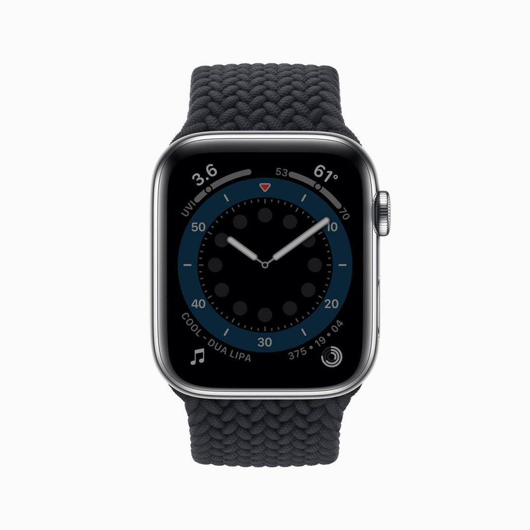 Une Apple Watch Series 6 avec un écran toujours allumé