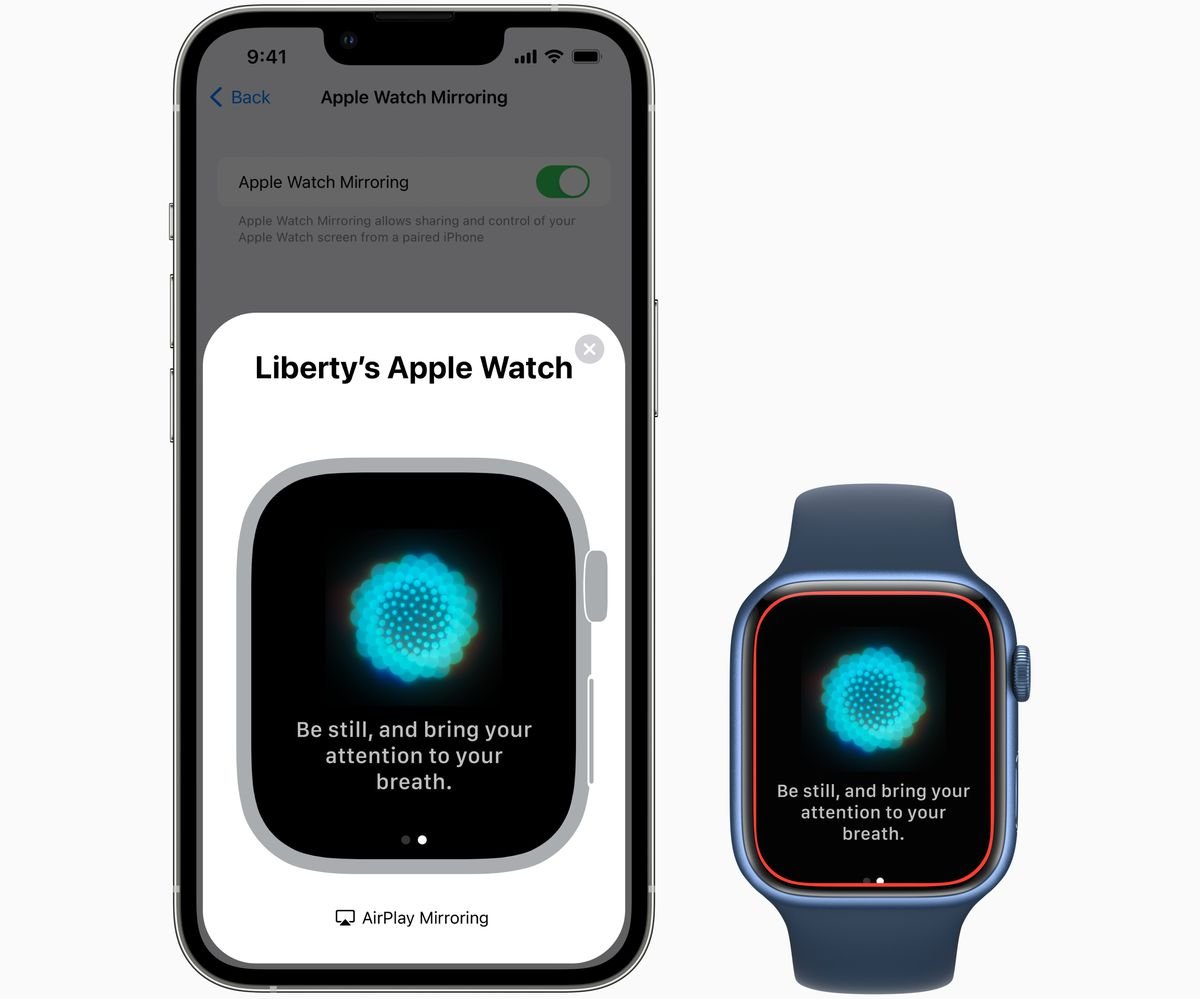 Mise en miroir Apple Watch avec iPhone