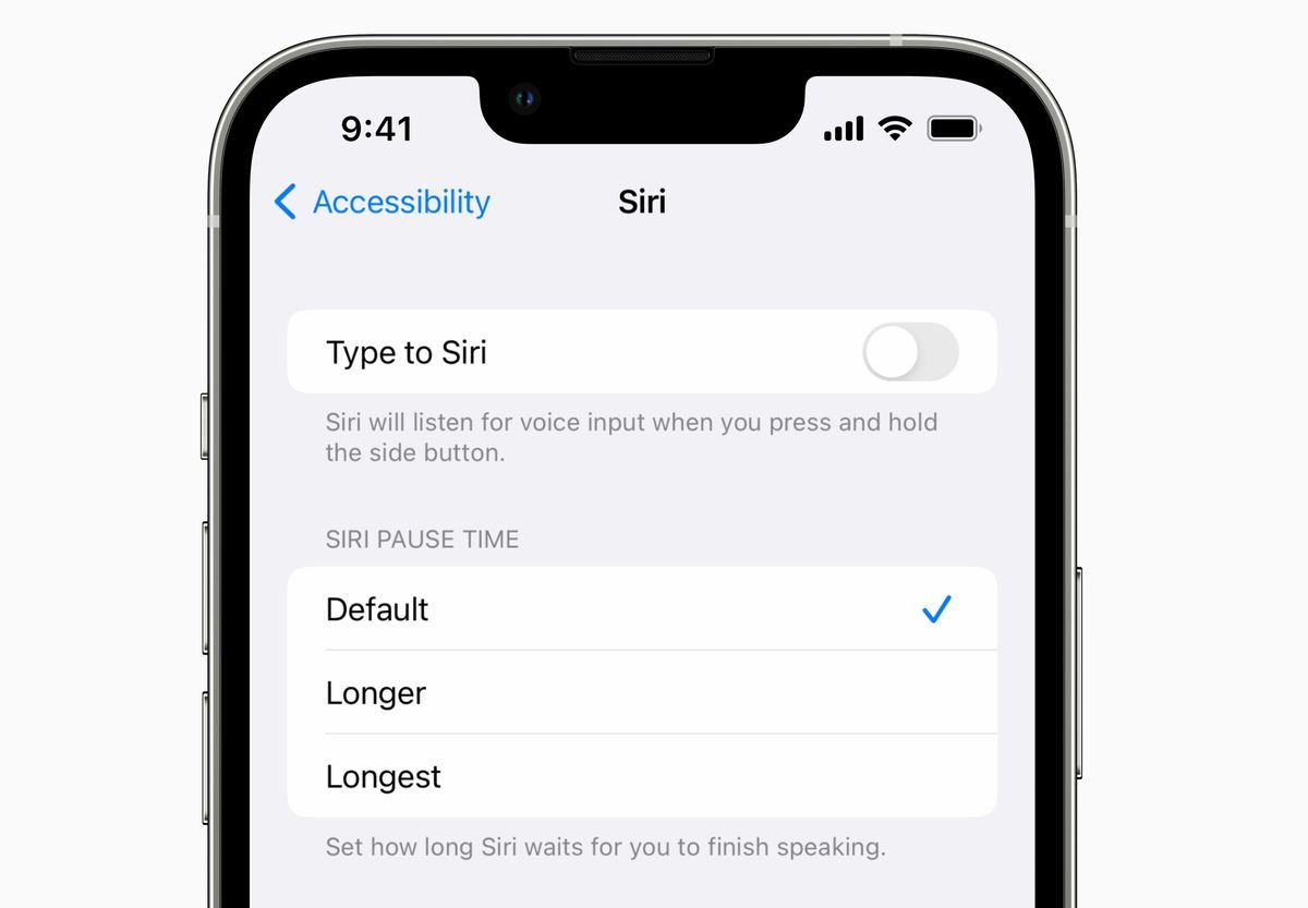 Ajustez la durée de pause de Siri pour attendre une réponse