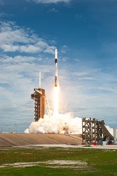 Lancement d'une fusée Falcon9.