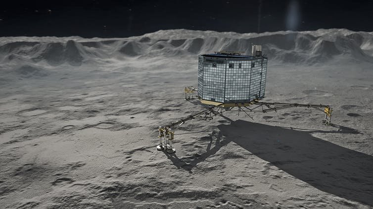 Atterrisseur Philae à la surface d'une comète