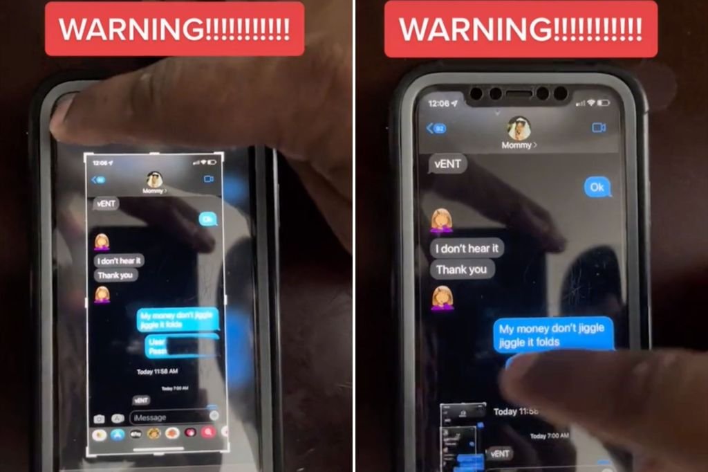 Écran iPhone avec messages texte.