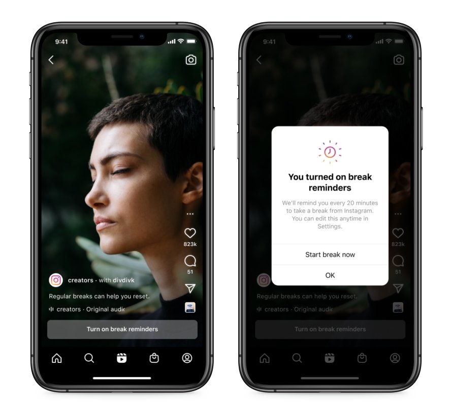 Produit simulé de Take a Break sur Instagram