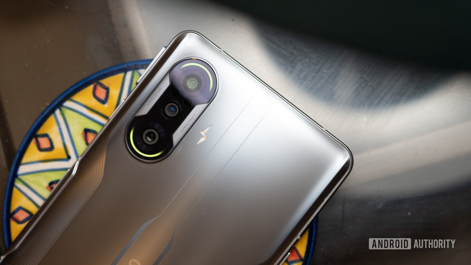 Poco F3 GT with RGB light on Poco F3 GT with RGB light on