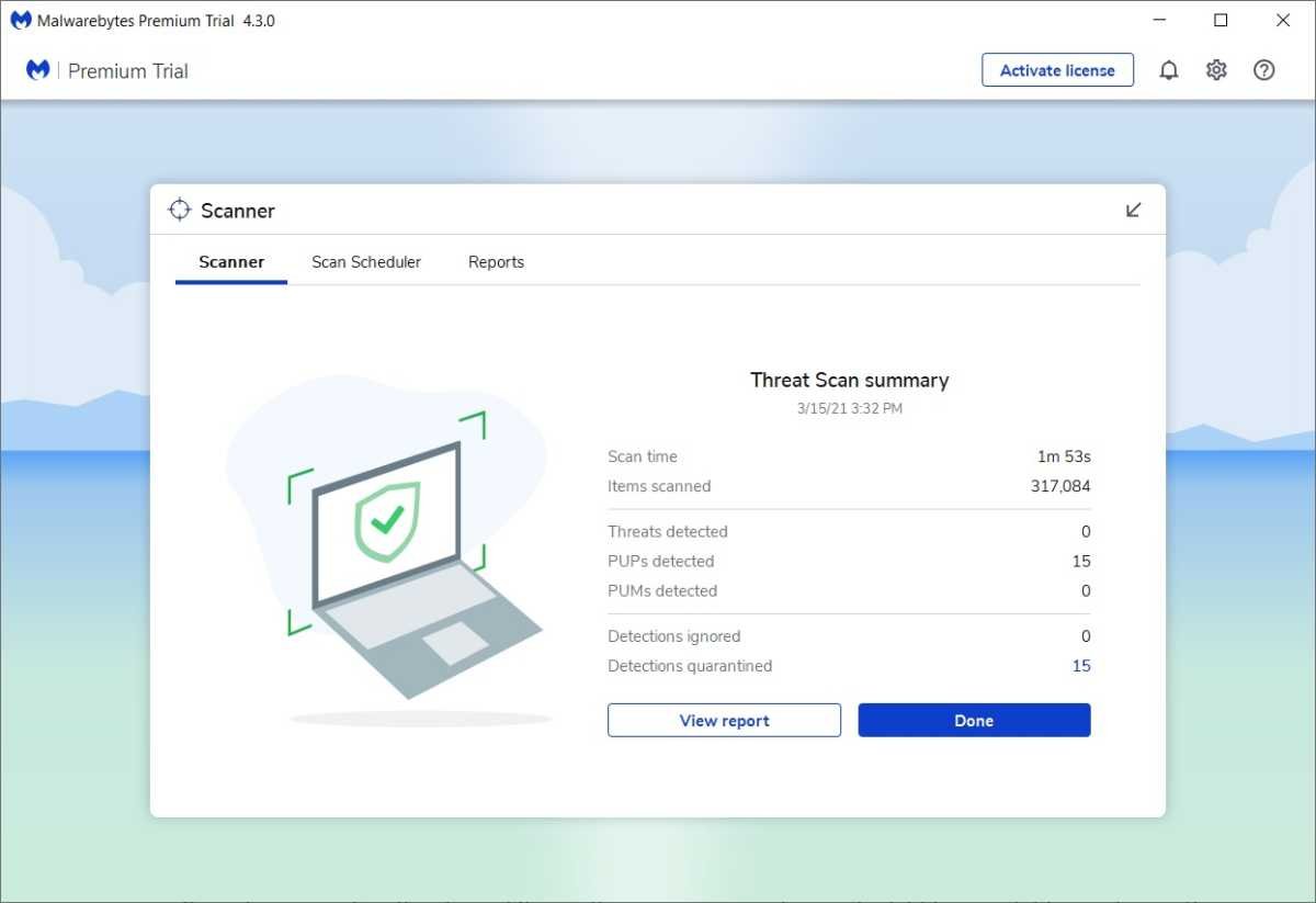 Analyse des menaces Malwarebytes
