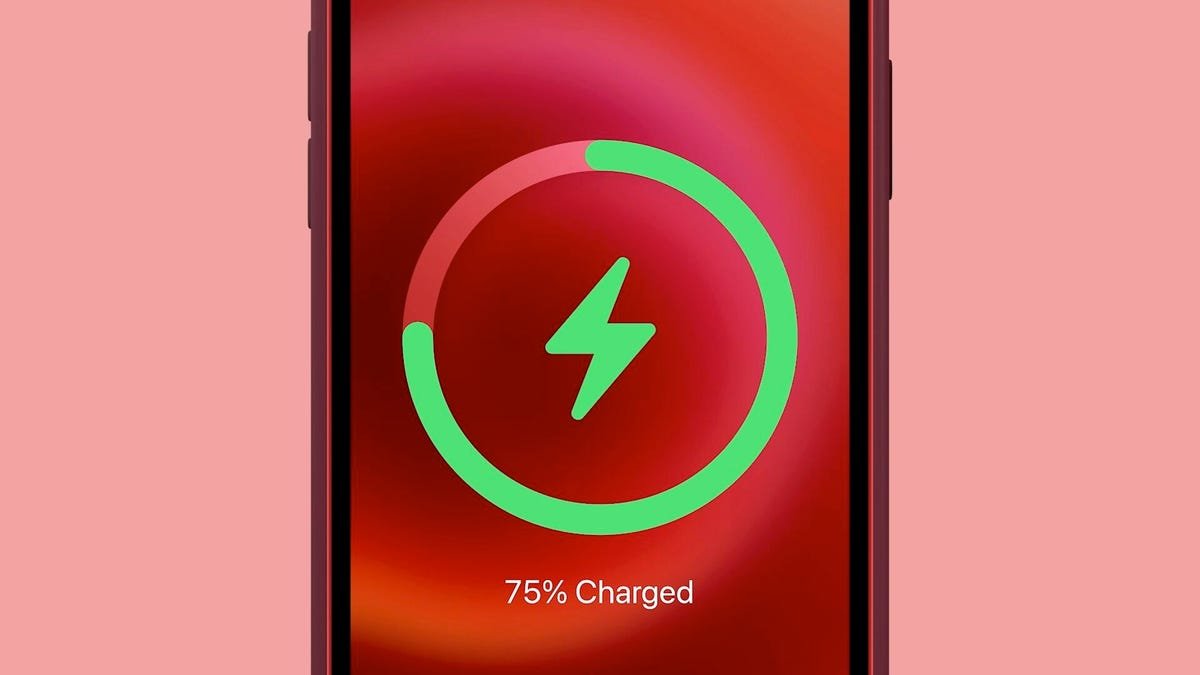 Une capture d'écran montrant le niveau de charge d'un iPhone.