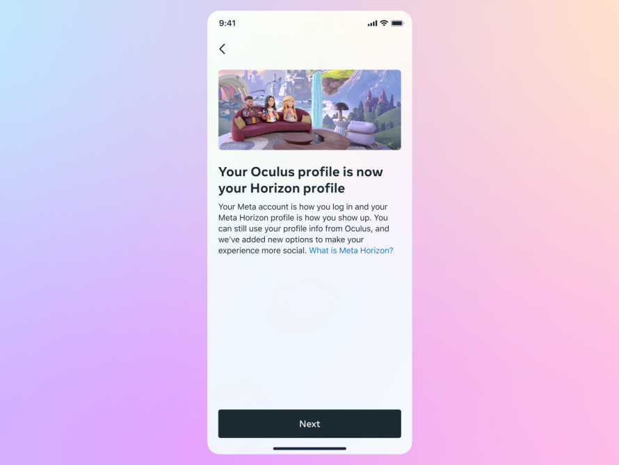 Capture d'écran de la page de profil d'Horizon