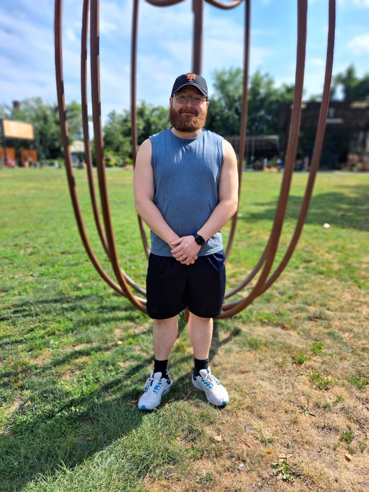Google Pixel 6A Review: The Best Android Phone Under $500 10 A photo of a man standing in a park taken with the Galaxy A53's portrait mode.