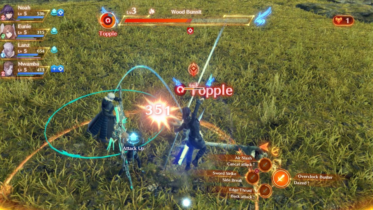 Un scénario de combat dans Xenoblade Chronicles 3