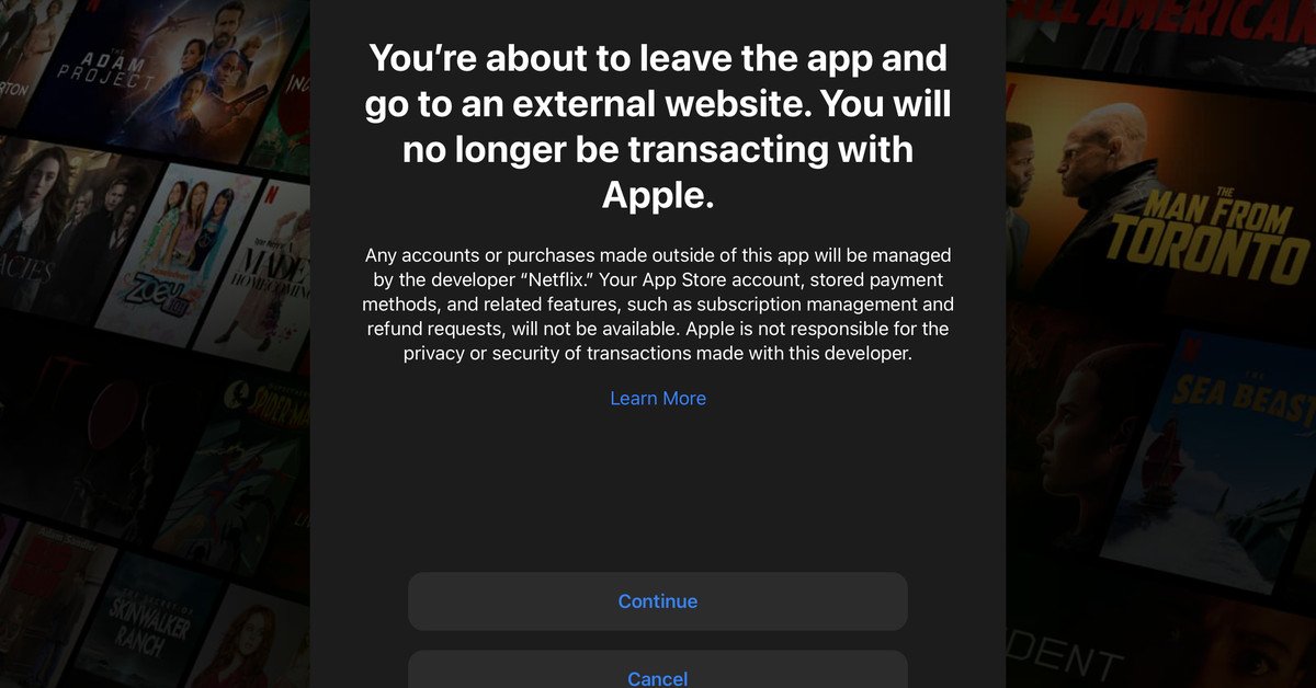 Netflix commence à lier les utilisateurs d’iPhone et d’iPad à une page d’inscription externe