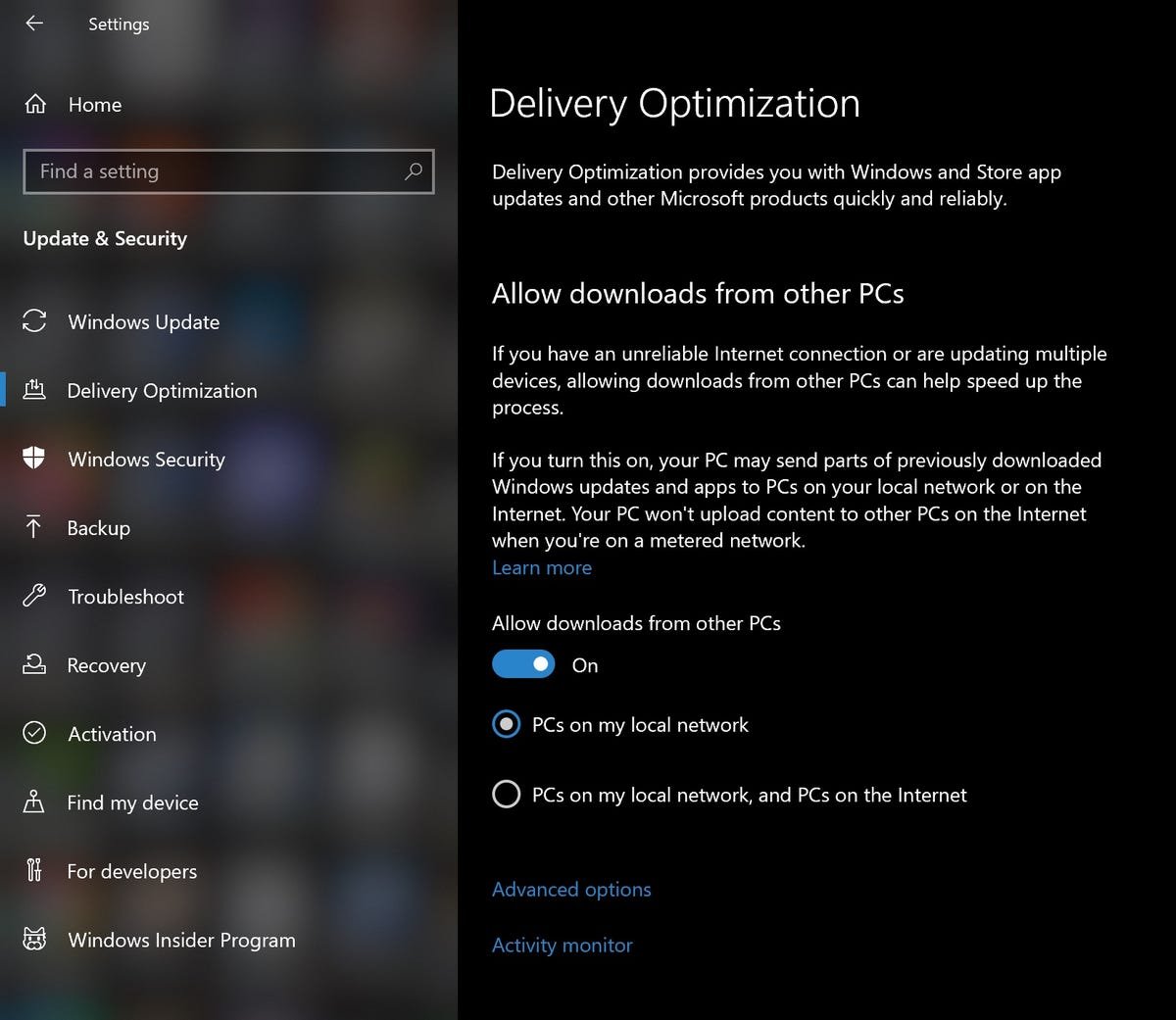 Rester avec Windows 10 ? Modifier ces paramètres par défaut 1 win-10-livraison-optimisation