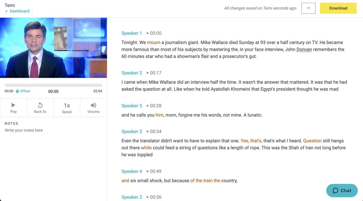 Page d'édition de Temi