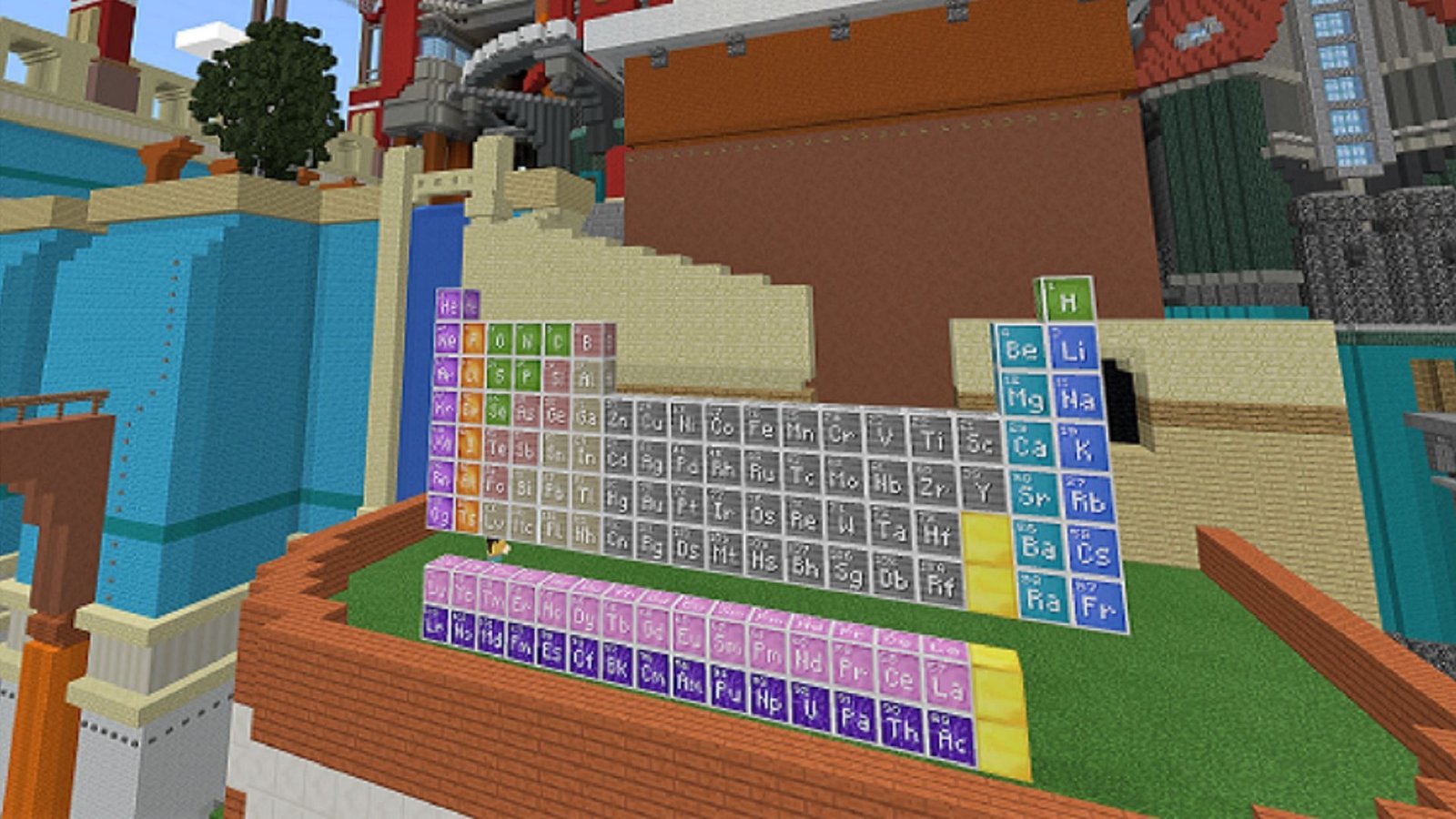 Le monde de la chimie met en évidence l'un des aspects majeurs du gameplay de Education Edition (Image via Mojang)