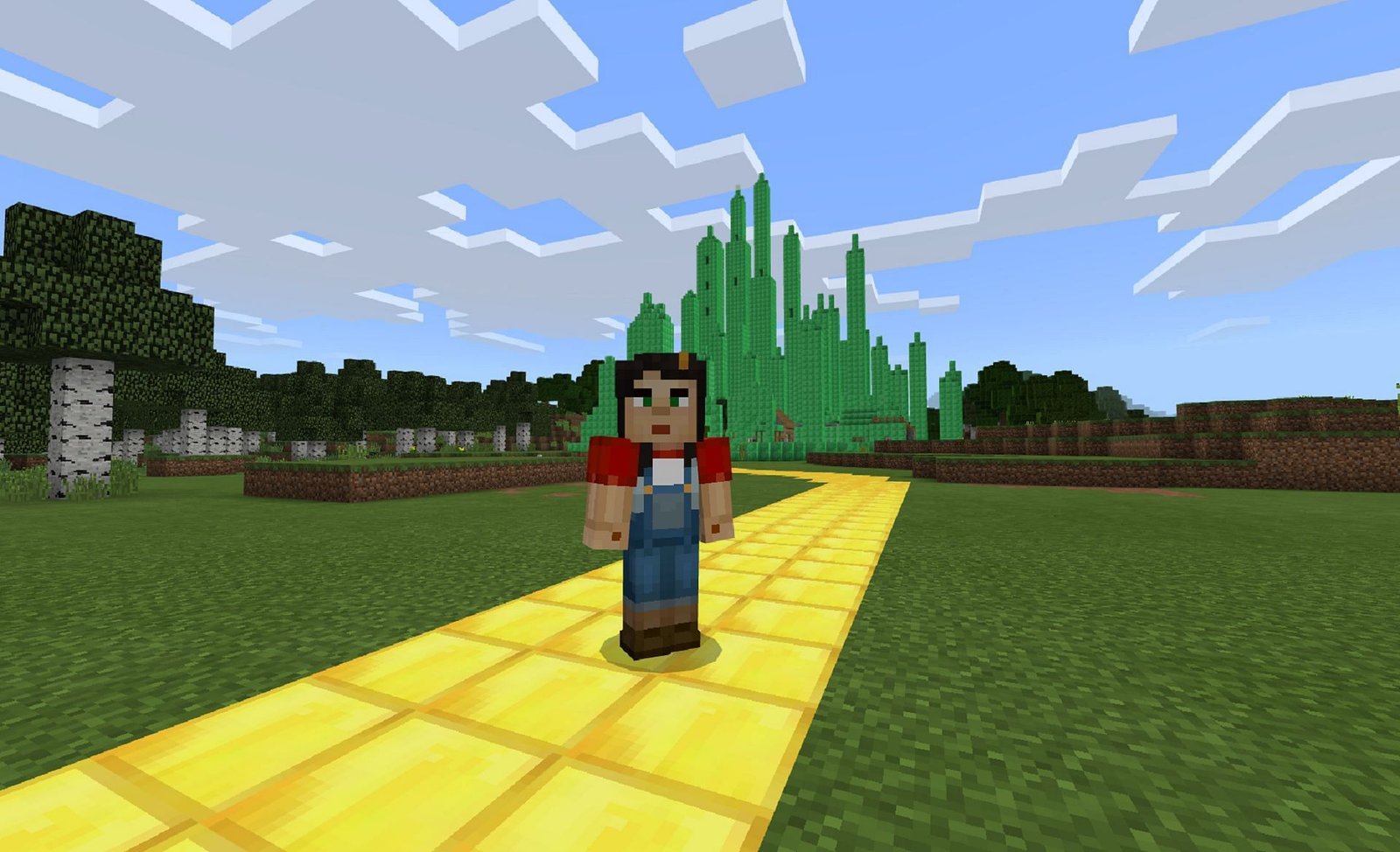 La ville d'émeraude du magicien d'Oz a été recréée dans le cadre d'un défi de construction Education Edition (Image via Mojang)