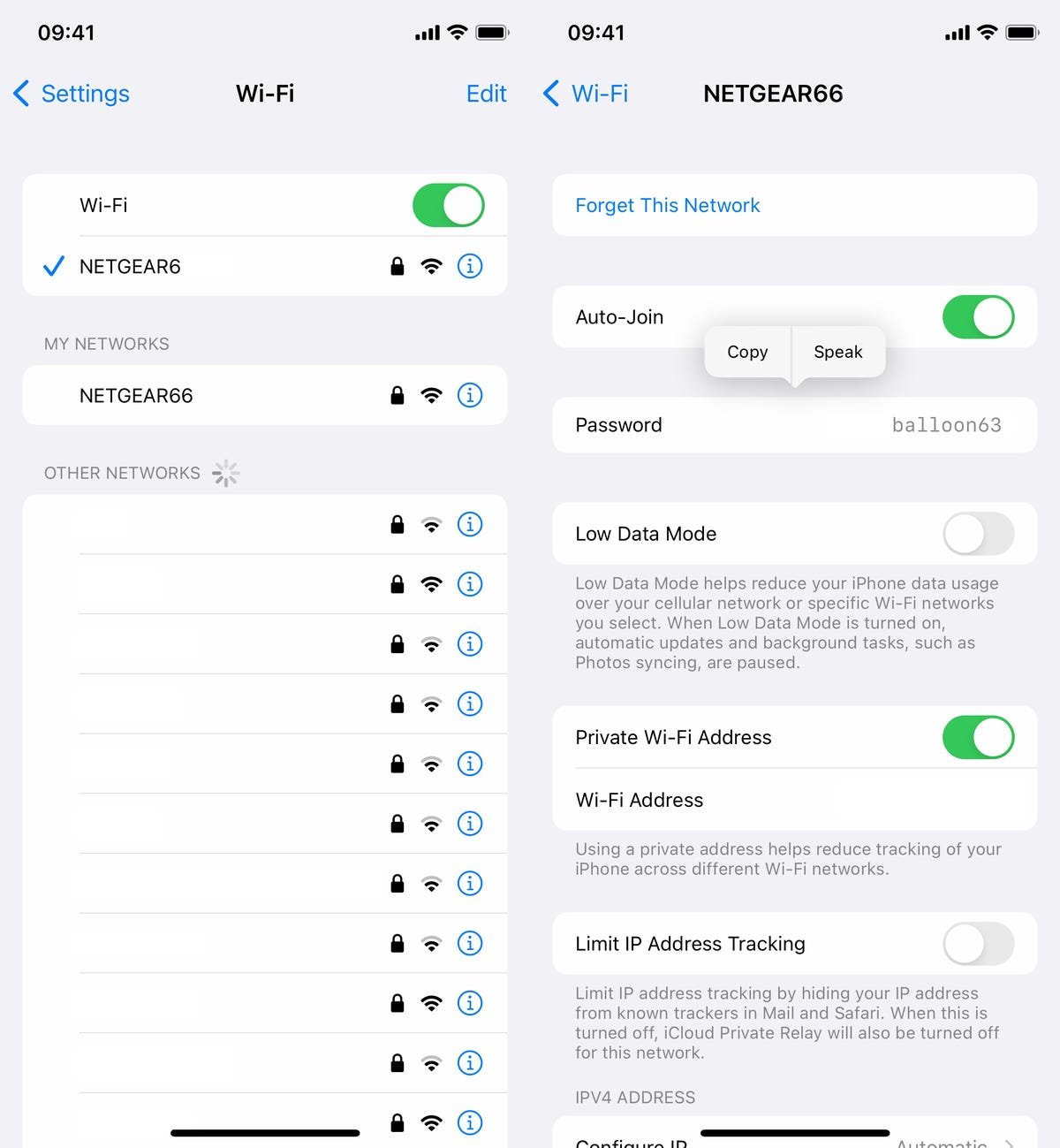 iOS 16 : Comment afficher les mots de passe Wi-Fi enregistrés sur votre iPhone 3 Paramètres du réseau Wi-Fi sur iOS 16