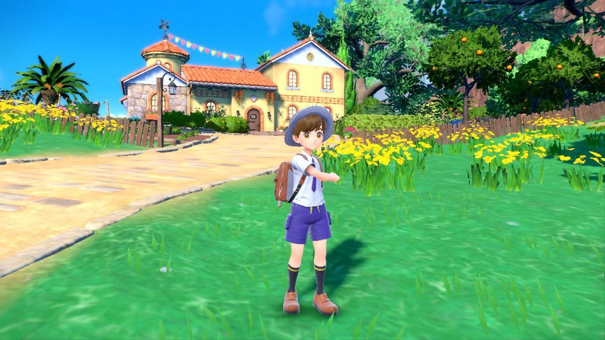 The protagonist trainer in Pokemon Violet