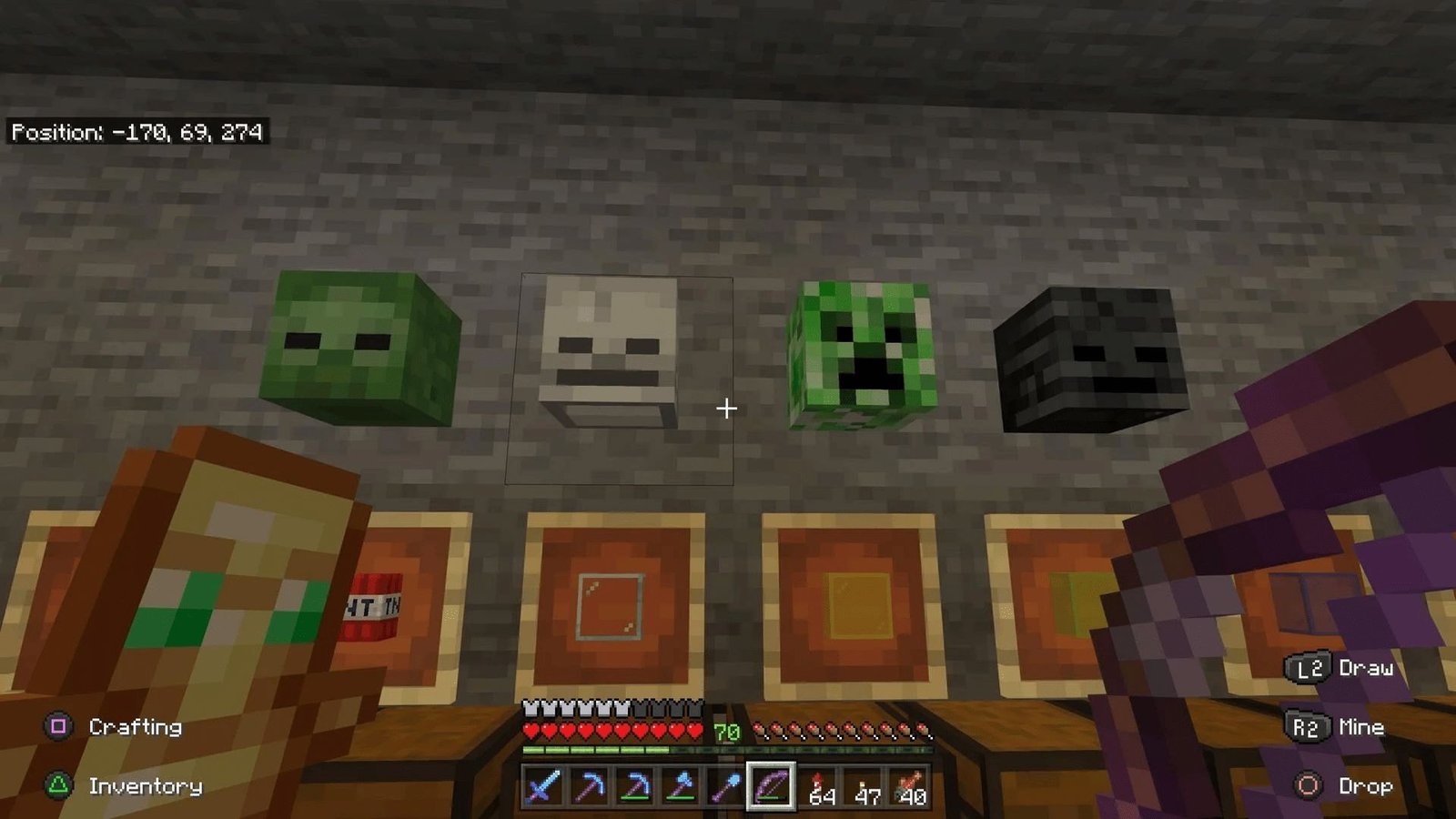 Diverses têtes de foule pouvant être obtenues dans Minecraft (Image via bigmark9a/Reddit)