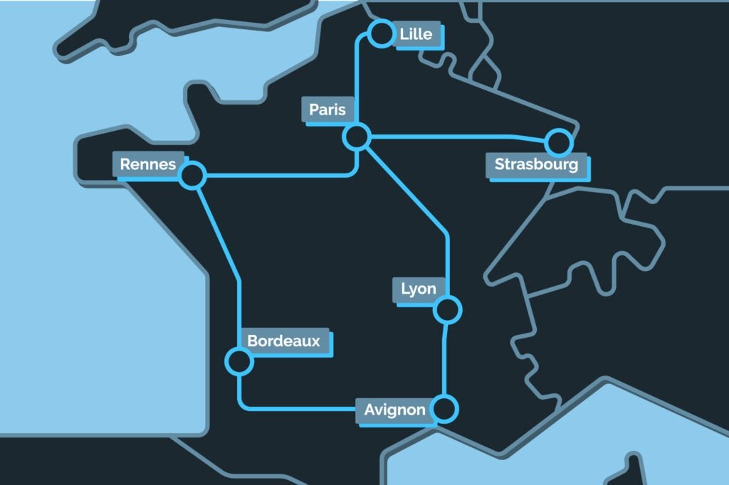illustration du réseau ferroviaire français à grande vitesse