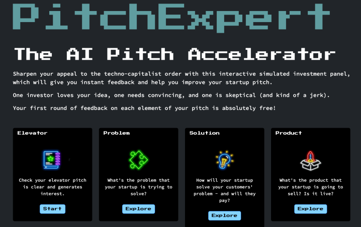Une capture d'écran du site Pitchexpert