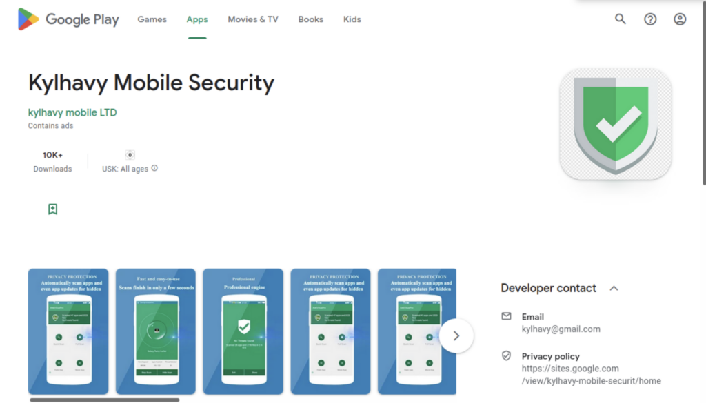 Les chercheurs ont découvert que SharkBot était déposé sur les appareils par l'application antivirus Kylhavy (Photo : Fox-IT)