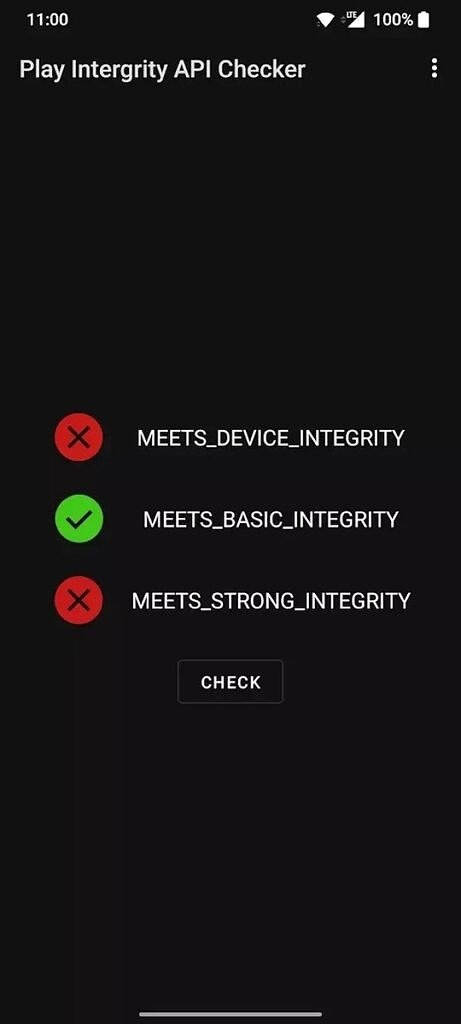 Jouer l'état du vérificateur d'API d'intégrité