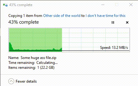Tuez le temps lors de longs transferts avec Lunar Lander dans votre boîte de dialogue de copie Windows