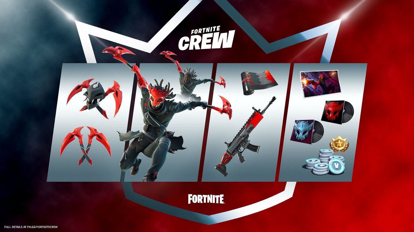La prochaine mise à jour apportera deux autres éléments aux abonnés de Fortnite Crew (Image via Epic Games)