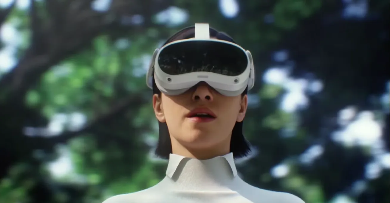 Pico de ByteDance dévoile son dernier casque VR alors qu'il vise à concurrencer Meta Quest 2 | Engadget 1 Une personne portant le casque de réalité virtuelle Pico 4.