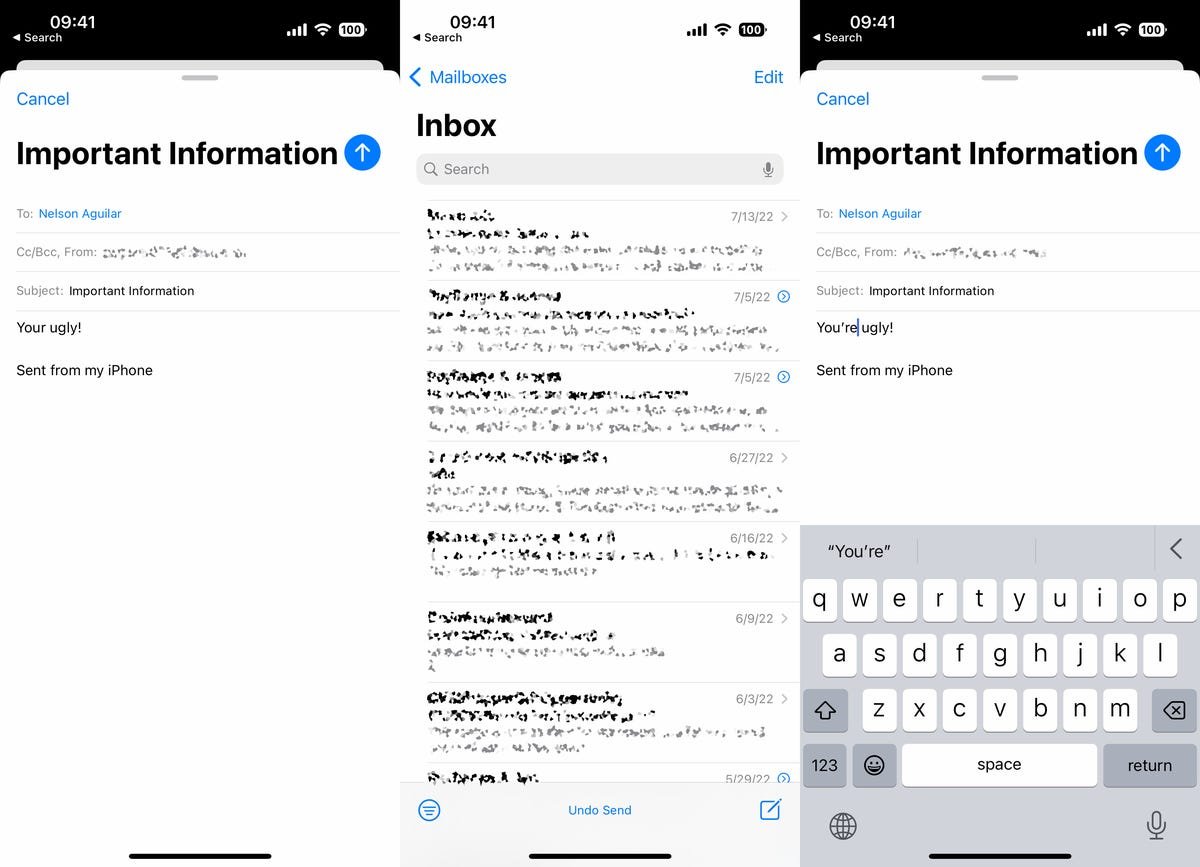 Fonction d'annulation d'e-mail sur iOS 16
