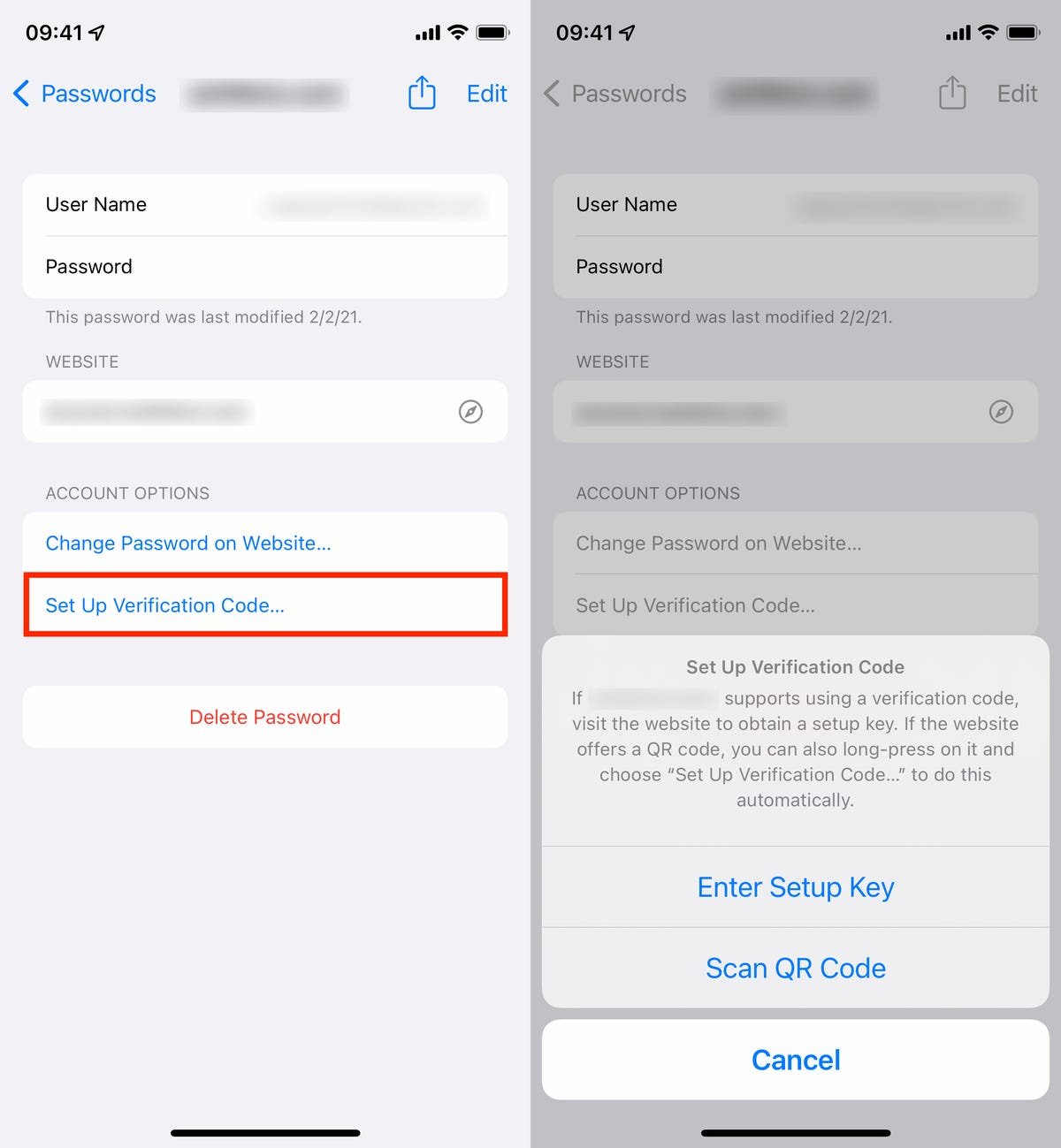 2FA mis en place sur iOS