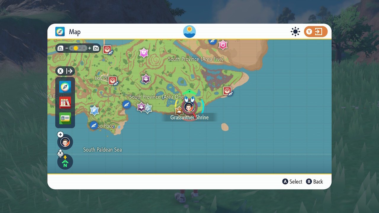 L'emplacement du sanctuaire violet Grasswither.