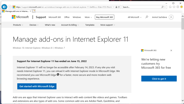 internet explorer sur windows 11