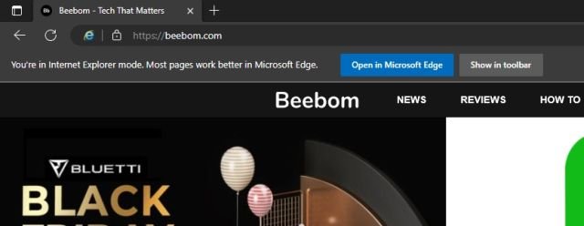 Activer le mode IE dans Edge