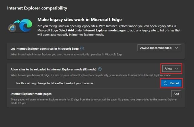 Activer le mode IE dans Edge pour utiliser Internet Explorer sous Windows 11