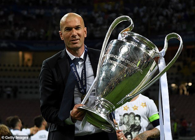 Zidane a remporté trois titres consécutifs en Ligue des champions en tant qu'entraîneur-chef du Real Madrid