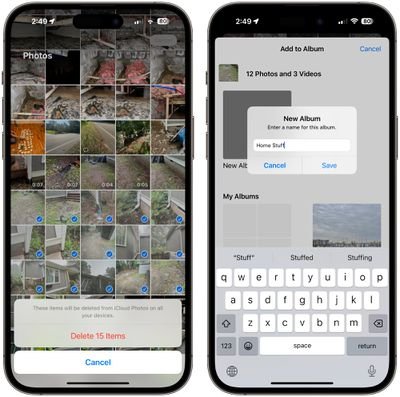 supprimer organiser des photos ios