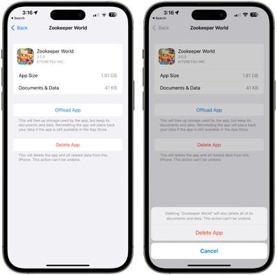 ios supprimer les applications inutilisées