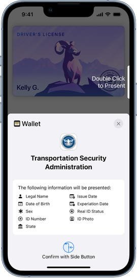 Vous pouvez mettre votre permis de conduire sur votre iPhone. Voici comment 3 Écran TSA sur un iPhone