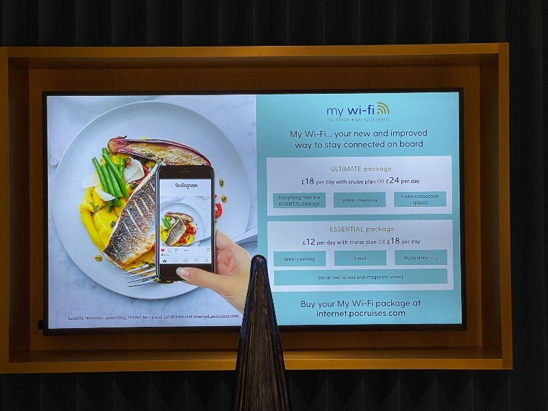 Inscrivez-vous sur le navire P&O Cruises avec wifi.