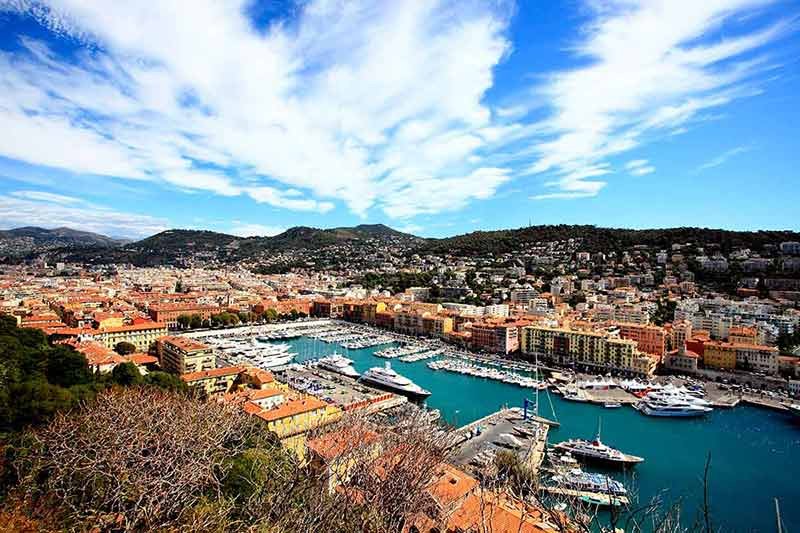 aerial view of the city of Nice France