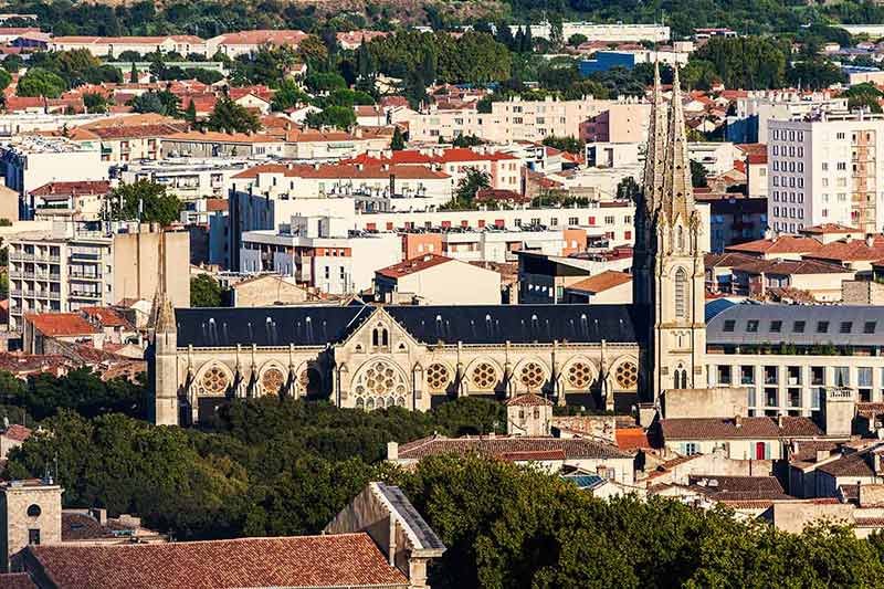 Aerial panorama of Nimes