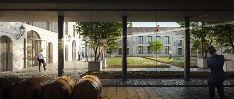Hôtel de champagne Bollinger et centre d'accueil.  Reims, France.