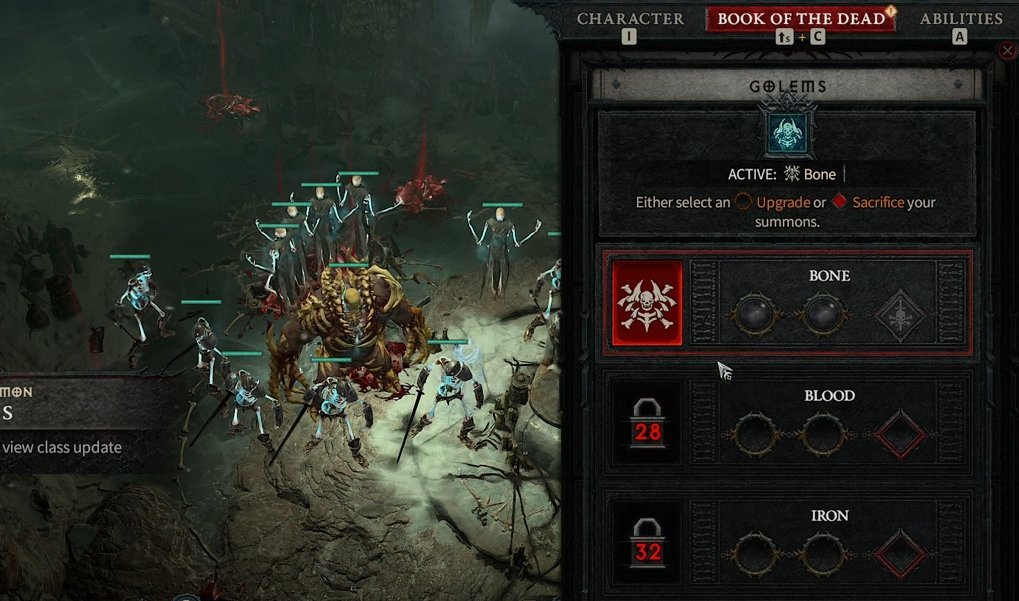 Comment débloquer les os, le sang et le golem de fer Diablo 4