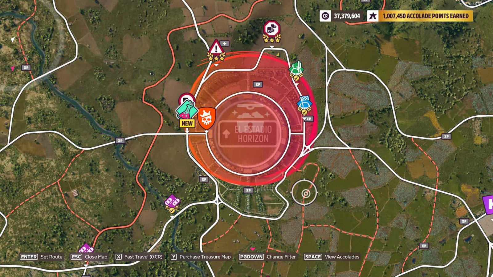 Forza Horizon 5 Shelby descendant le cercle orange de la montagne
